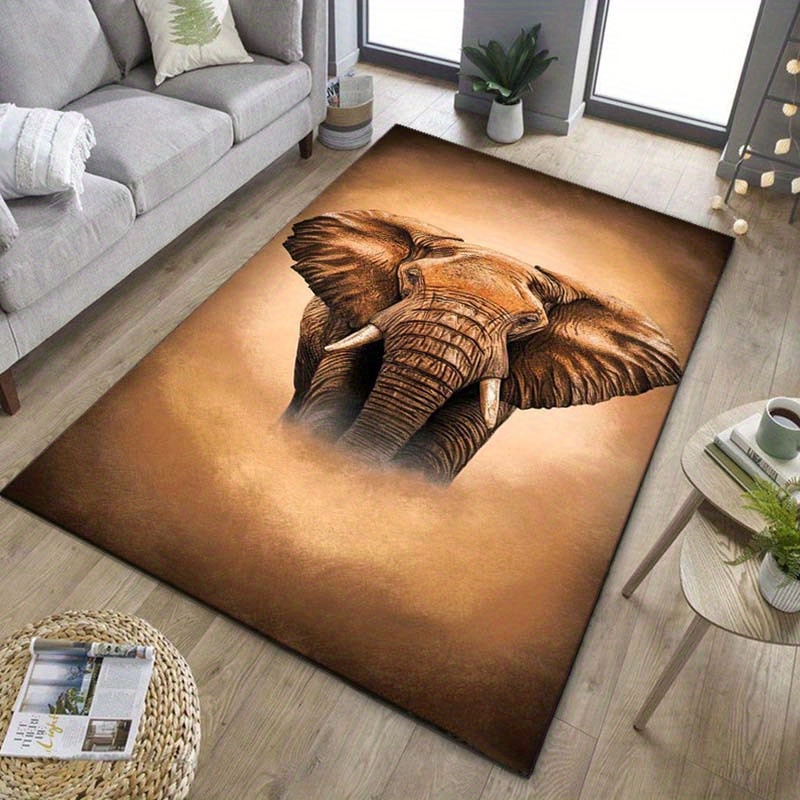 Your Home Textiles - พรมลายช้างสำหรับคนรักซาฟารี เพิ่มความแปลกใหม่ให้กับห้องนั่งเล่นของคุณ พรมที่ได้แรงบันดาลใจจากสัตว์ป่า พรมกันลื่น
