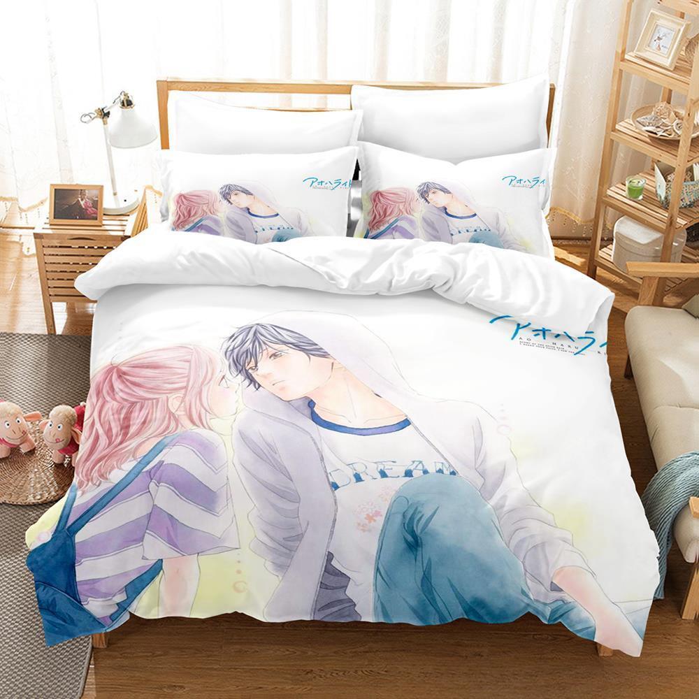 Home Textiles Bedding - 3dพิมพ์อะนิเมะAo Haru Rideชุดเครื่องนอนเดี่ยวTwin Full Queen King
