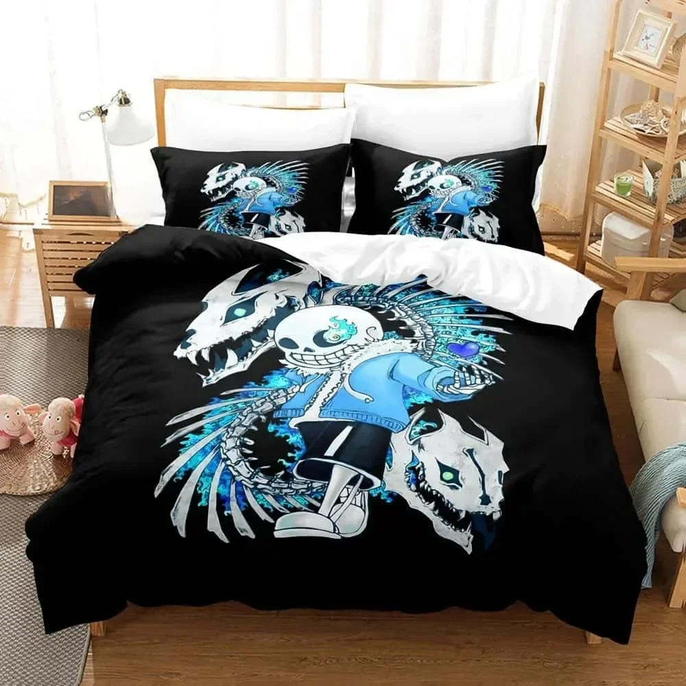 Home Textiles Bedding - การ์ตูน Undertale Sans ชุดเครื่องนอน Single Twin