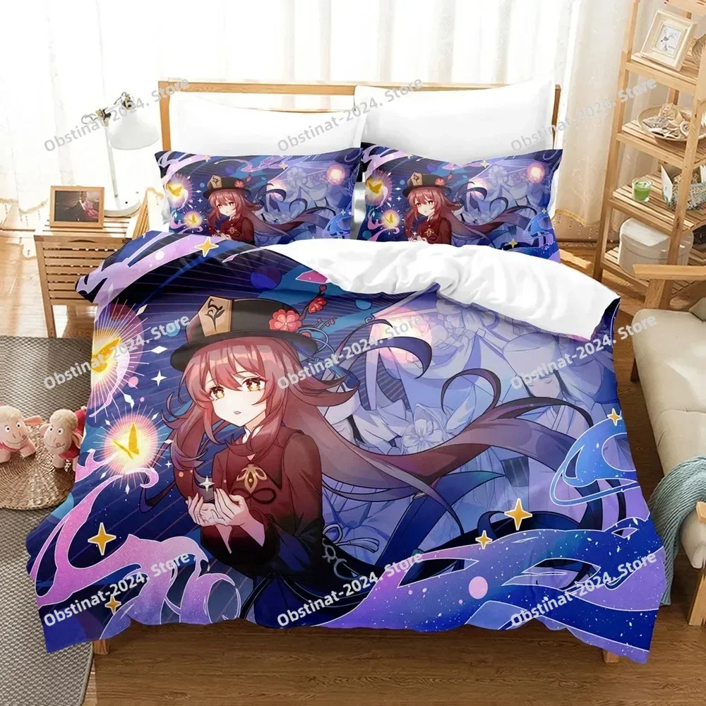 Home Textiles Bedding - ชุดเครื่องนอนหูเถา เก็นชิน อิมแพ็ค ปลอกผ้านวมลายเกม 3 มิติ
