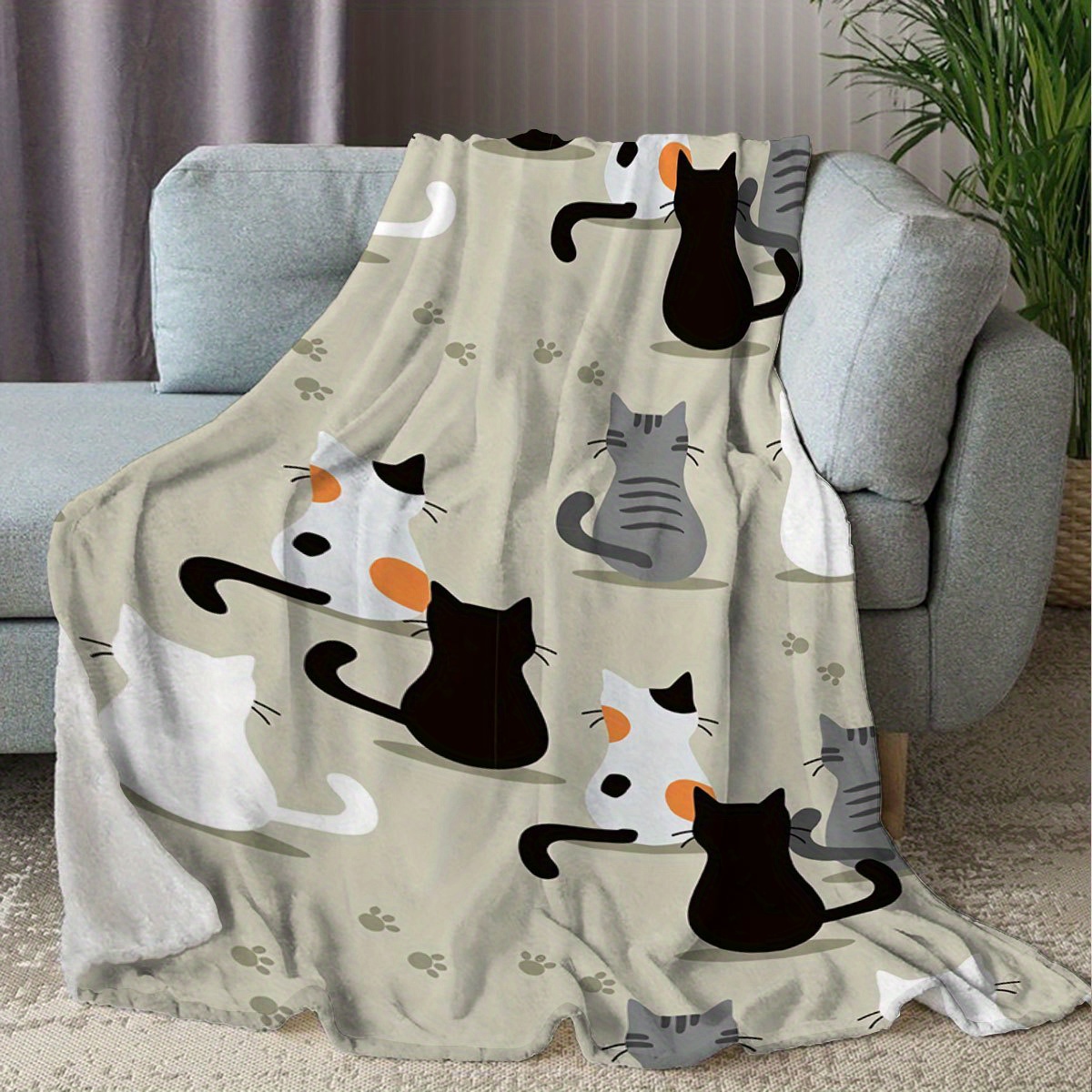 ผ้าห่มลายแมว เหมาะสําหรับนําคว - Your Home Textiles บทวิจารณ์และราคา