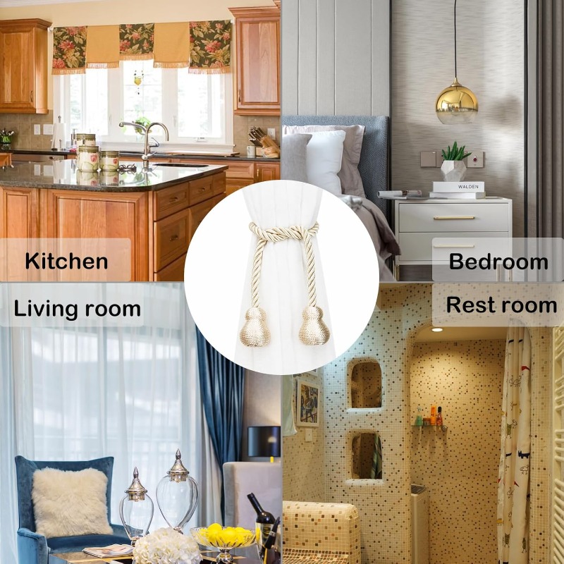 ที่รัดม่านแม่เหล็ก 2 ชิ้น เชือ - Xt Home Textiles บทวิจารณ์และราคา