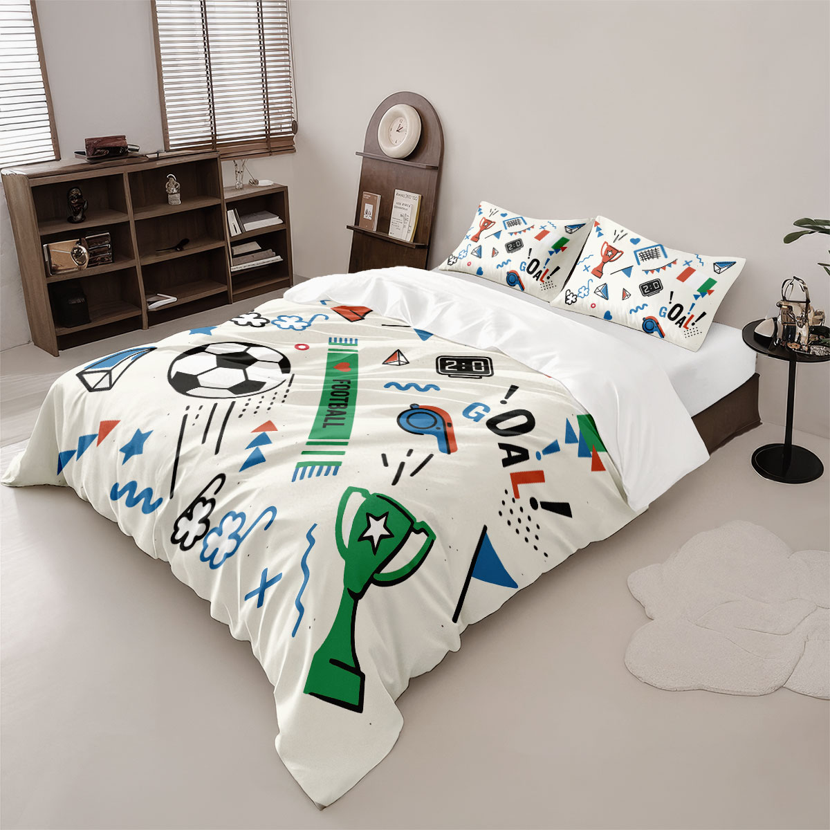ชุดผ้าคลุมผ้านวมลายกราฟฟิตี้ฟุ - Home Textiles Bedding บทวิจารณ์และราคา