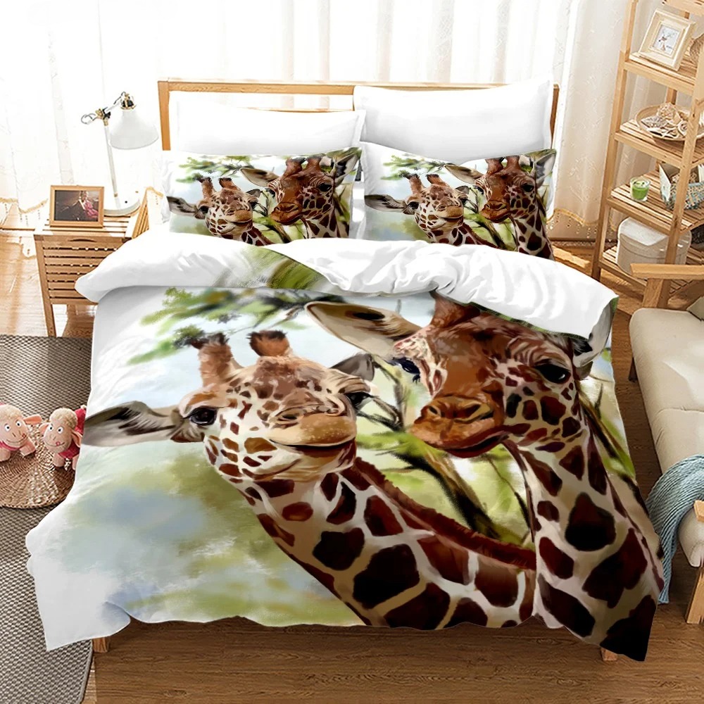 ชุดเครื่องนอนลายยีราฟแอฟริกันย - Home Textiles Bedding บทวิจารณ์และราคา