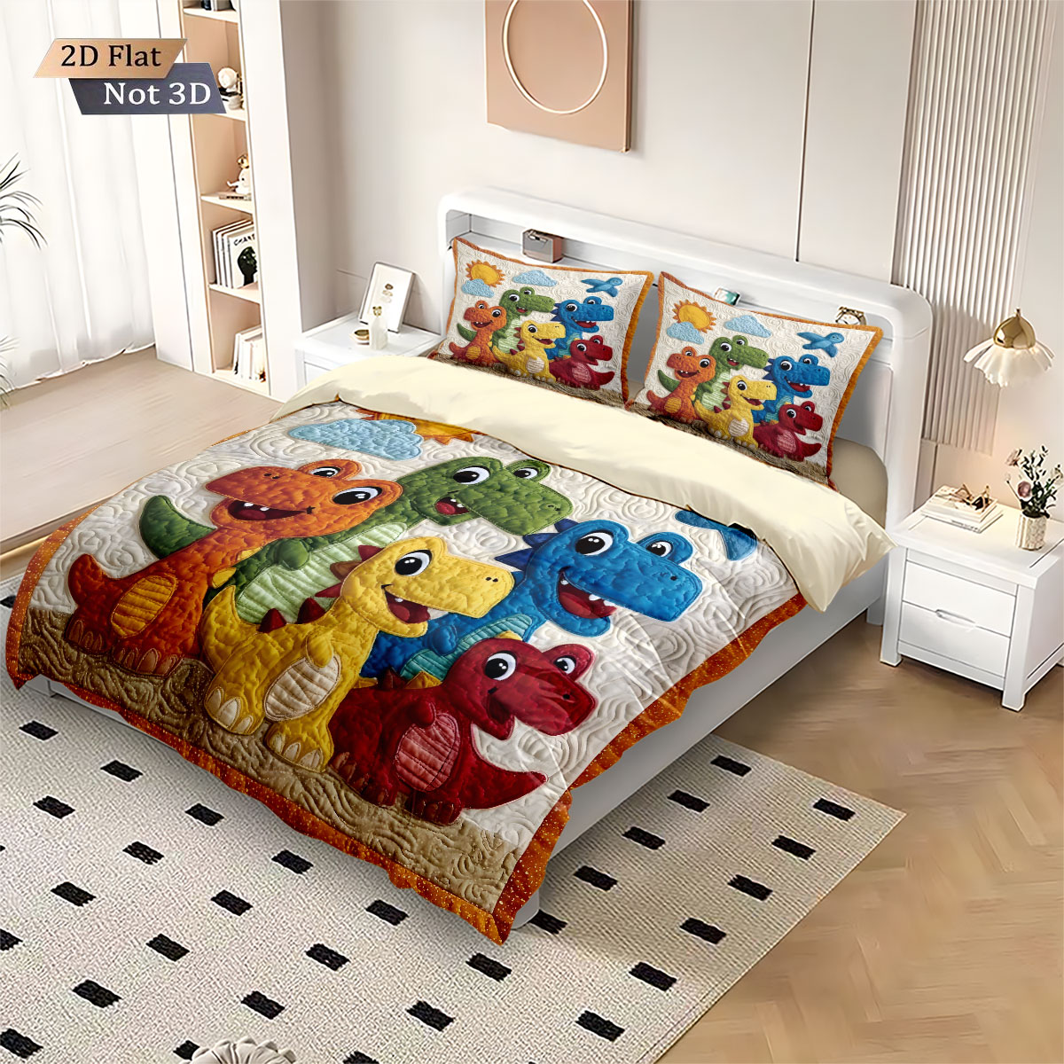 ชุดผ้านวมลายการ์ตูนไดโนเสาร์ 3 - Home Textiles Bedding บทวิจารณ์และราคา