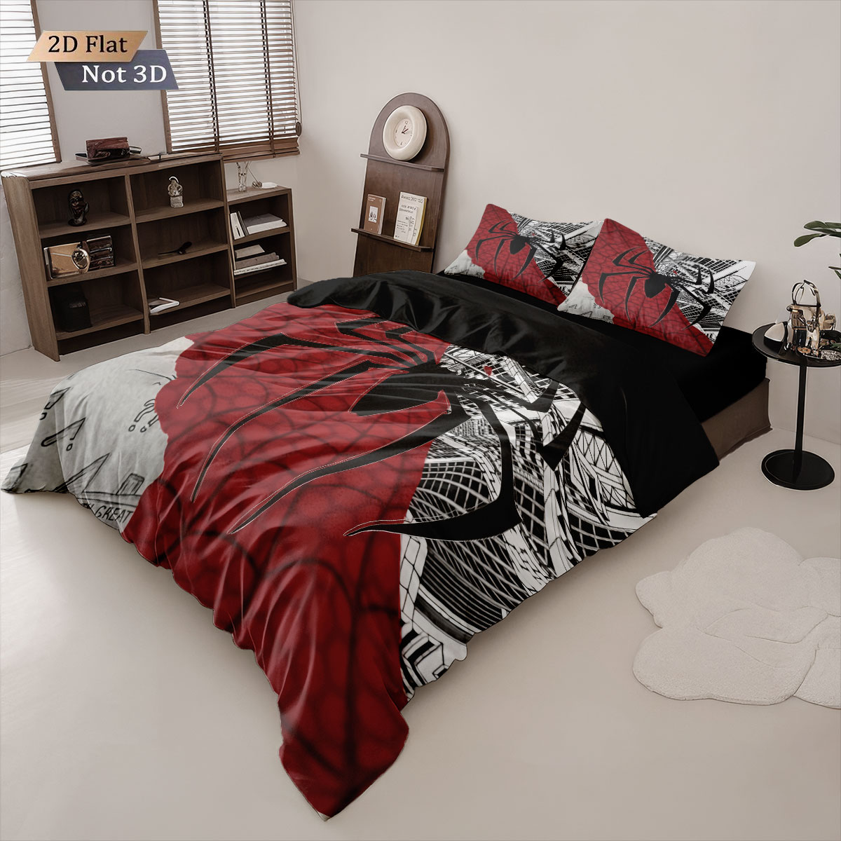 ชุดผ้านวมพิมพ์ลายแมงมุมสีดำ 3  - Home Textiles Bedding บทวิจารณ์และราคา