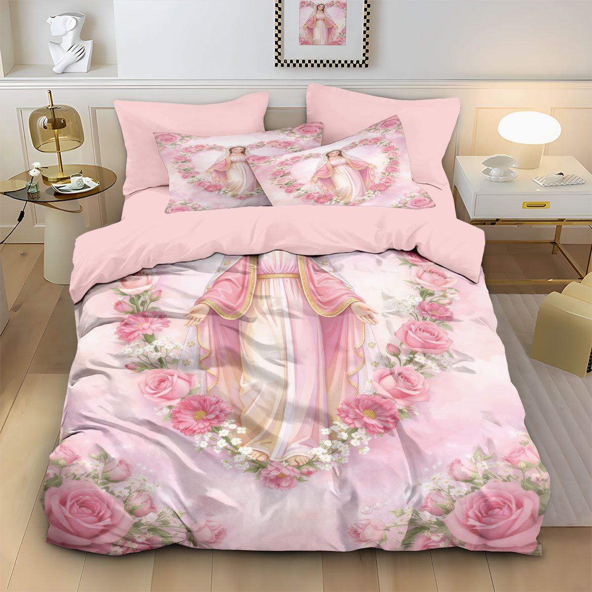 ชุดผ้าคลุมผ้านวมพิมพ์ลายพระเยซ - Home Textiles Bedding บทวิจารณ์และราคา